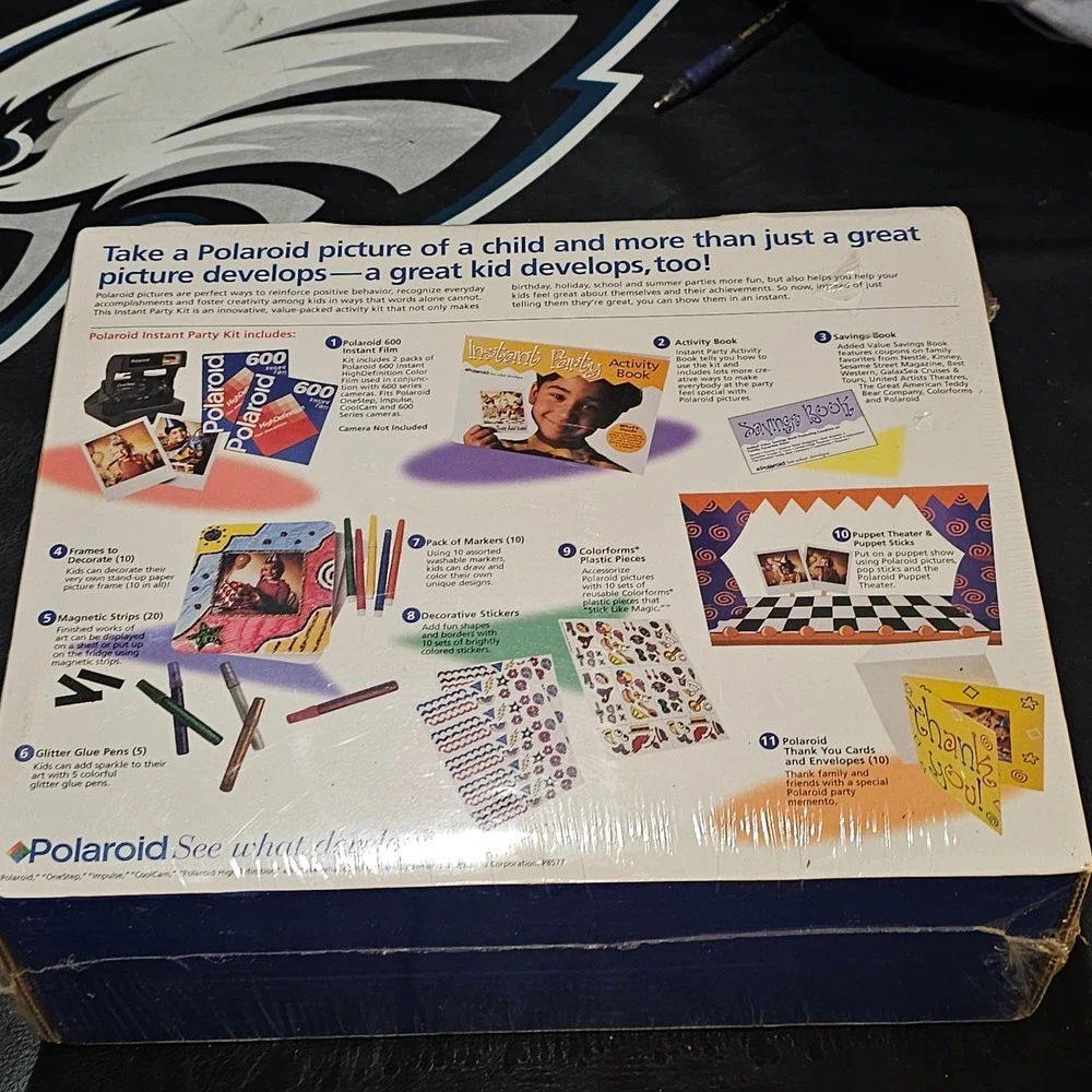 NOS Vintage Polaroid Instant Party Kit W Colorforms‎ 600 Film Sealed NIB Expired
